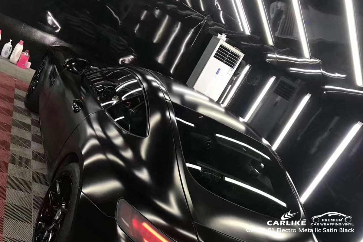 CARLIKE CL-EM-01 electro metallic satin black car wrap vinyl for Mercedes-Benz