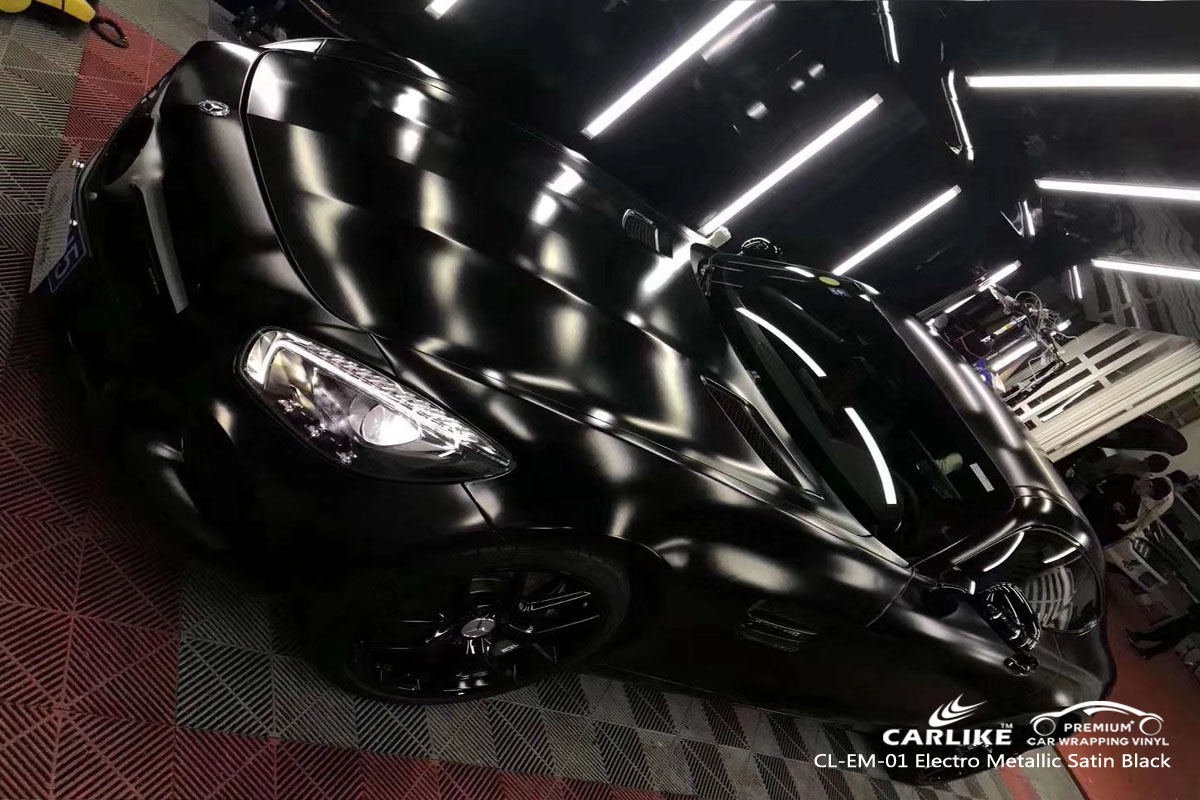 CARLIKE CL-EM-01 electro metallic satin black car wrap vinyl for Mercedes-Benz