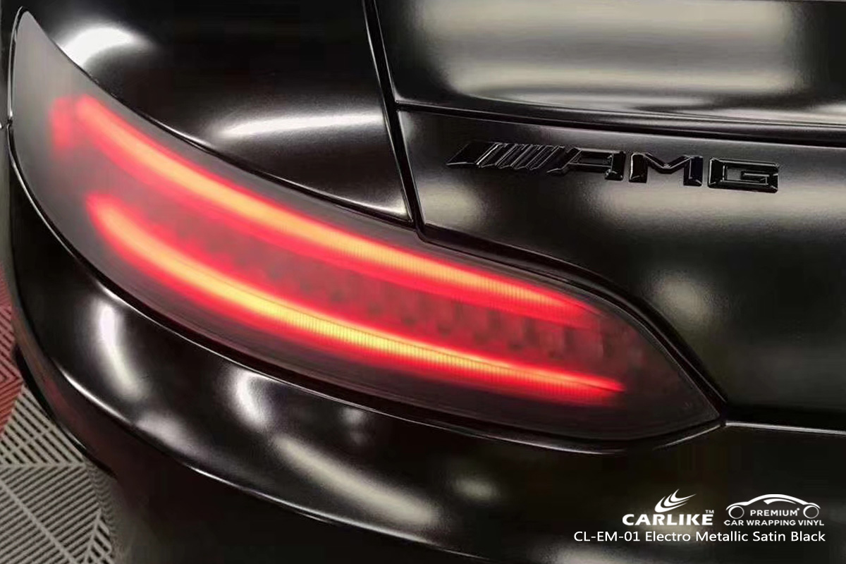 CARLIKE CL-EM-01 electro metallic satin black car wrap vinyl for Mercedes-Benz