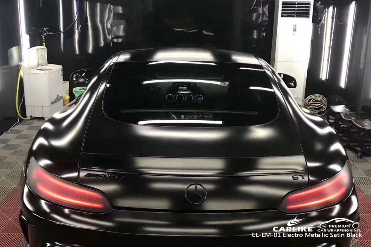 CARLIKE CL-EM-01 electro metallic satin black car wrap vinyl for Mercedes-Benz