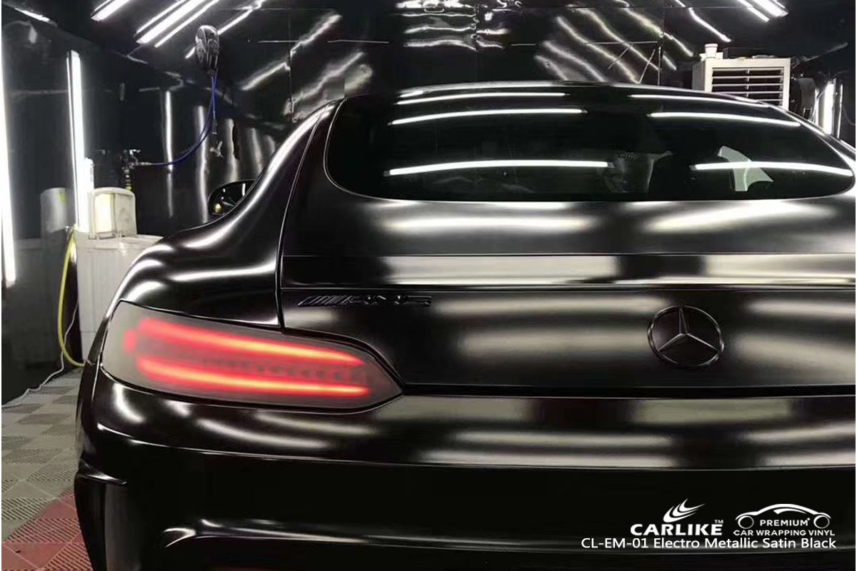 CARLIKE CL-EM-01 electro metallic satin black car wrap vinyl for Mercedes-Benz