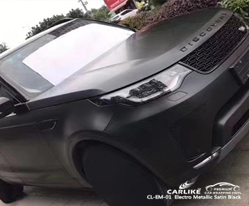CARLIKE CL-EM-01 Land Rover için elektro metalik saten siyah araba sarma vinil
