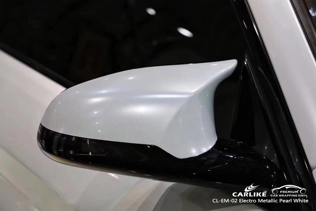 CARLIKE CL-EM-02 electro metallic pearl white car wrap vinyl for BMW