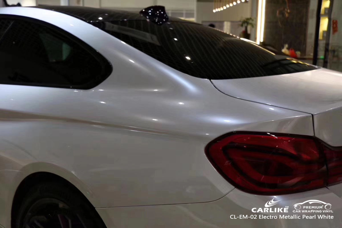 CARLIKE CL-EM-02 electro metallic pearl white car wrap vinyl for BMW