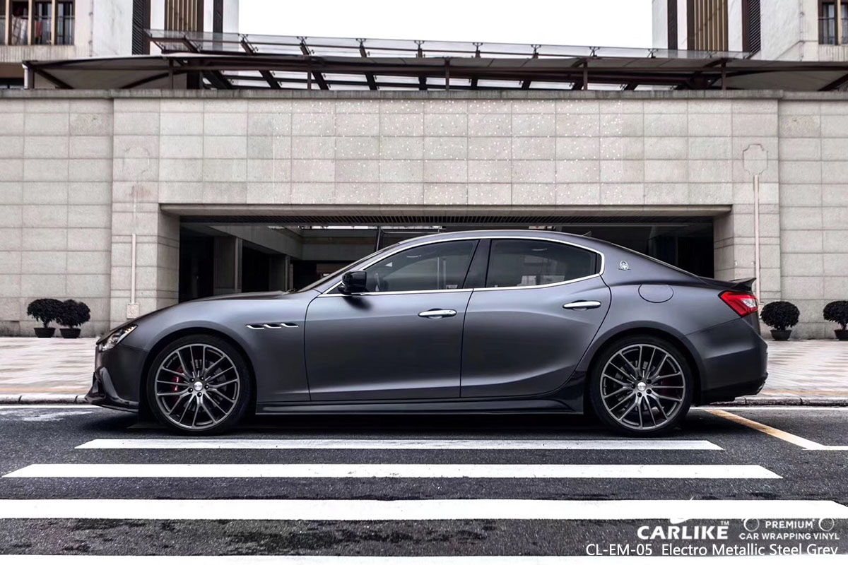 CARLIKE CL-EM-05 electro metallic steel grey car wrap vinyl for Maserati