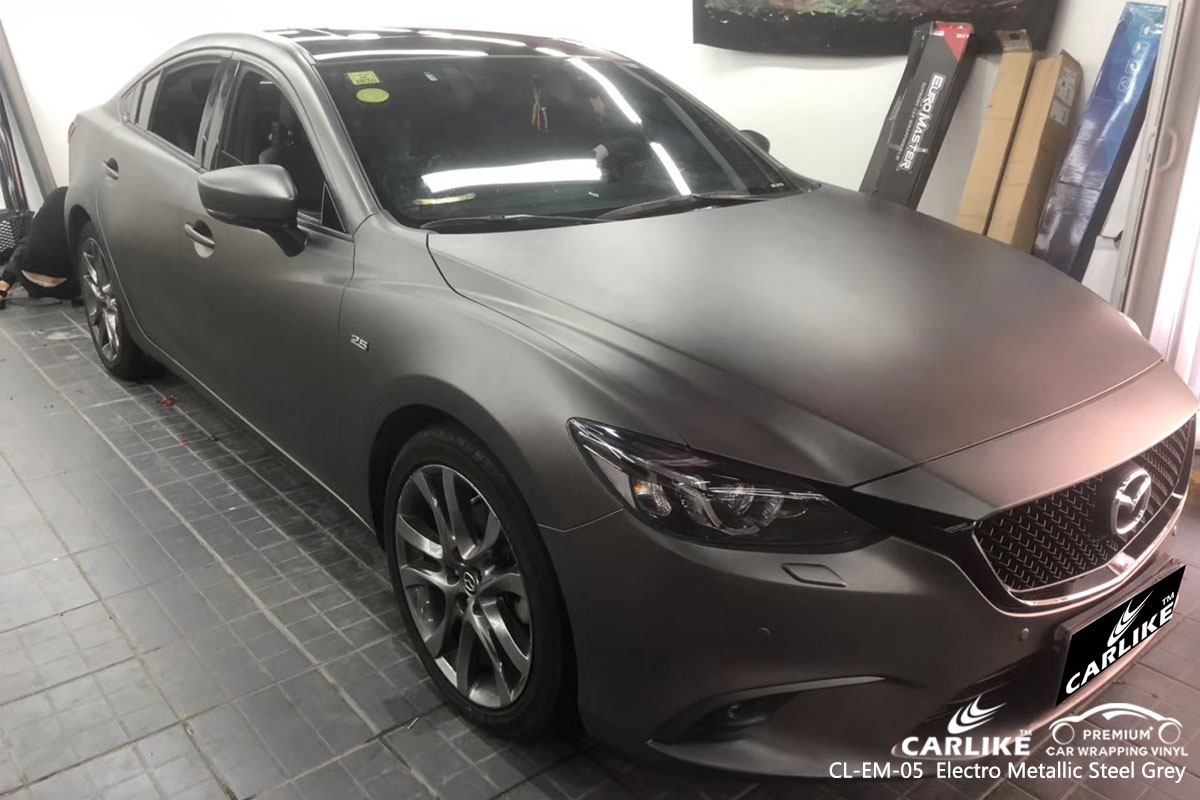 CARLIKE CL-EM-05 electro metallic steel grey car wrap vinyl for Mazda