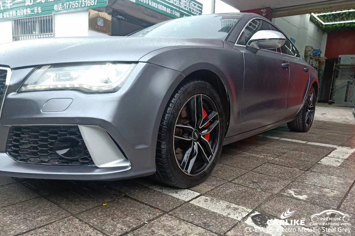 CARLIKE CL-EM-05 electro metallic steel grey car wrap vinyl for Audi