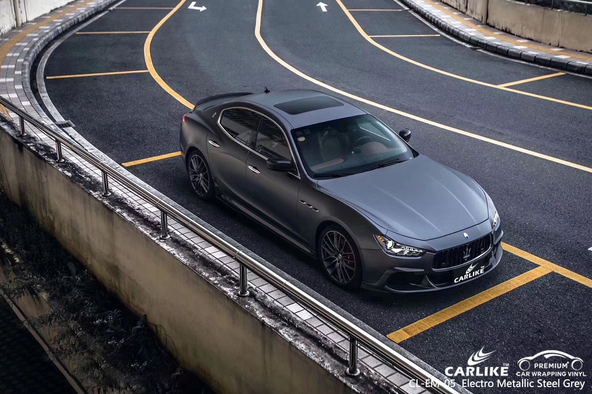 CARLIKE CL-EM-05 electro metallic steel grey car wrap vinyl for Maserati