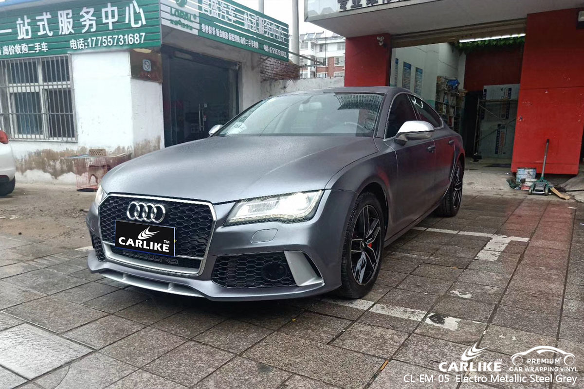 CARLIKE CL-EM-05 electro metallic steel grey car wrap vinyl for Audi