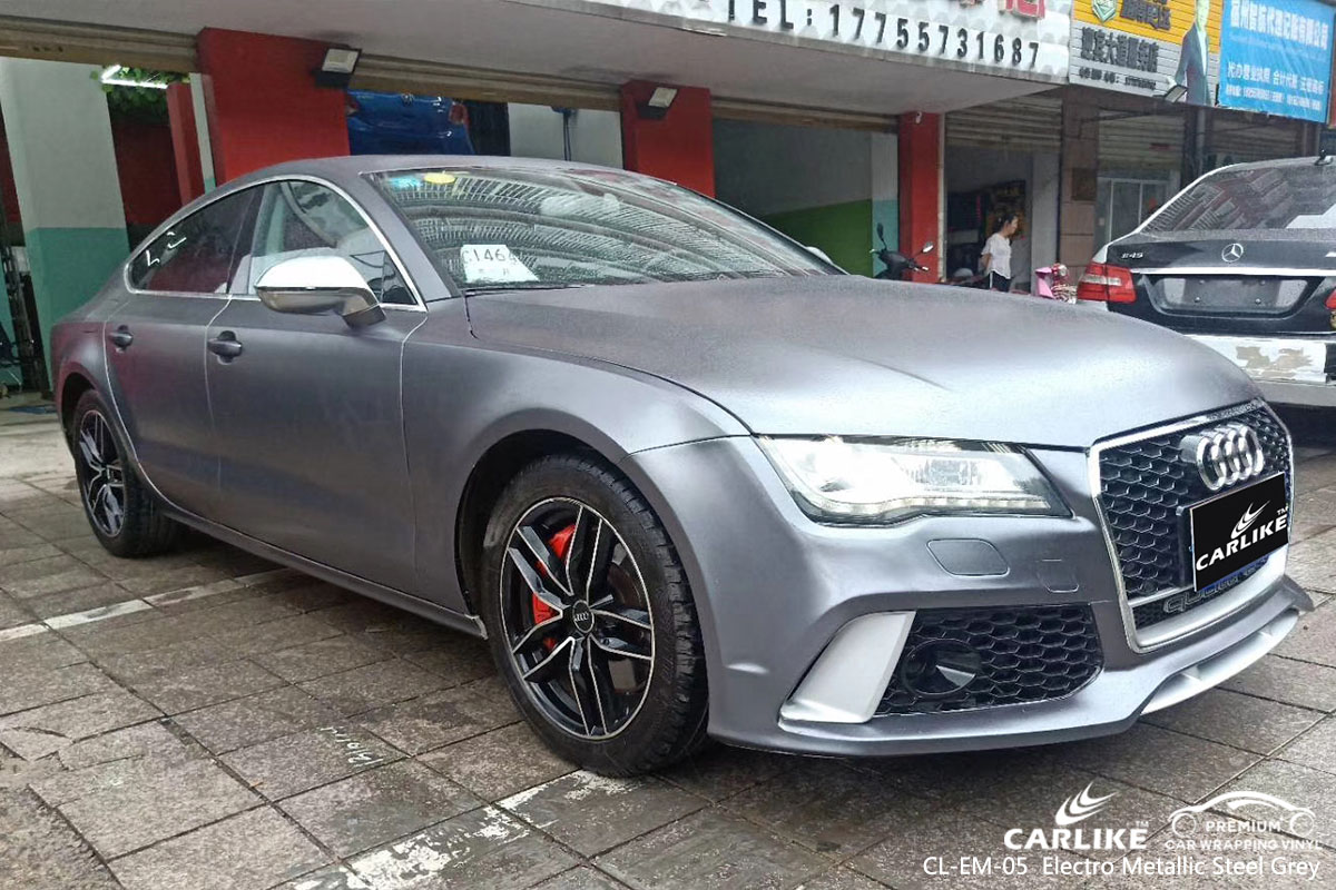 CARLIKE CL-EM-05 electro metallic steel grey car wrap vinyl for Audi