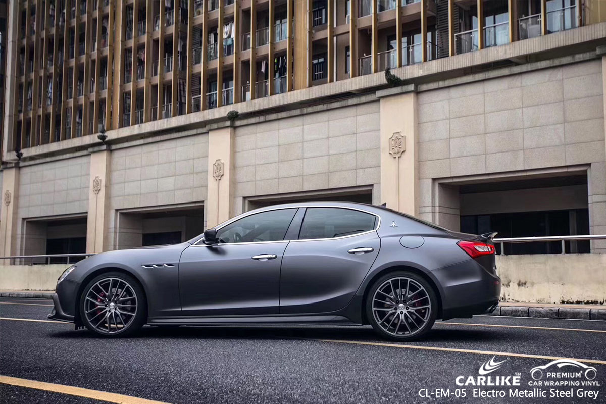 CARLIKE CL-EM-05 electro metallic steel grey car wrap vinyl for Maserati