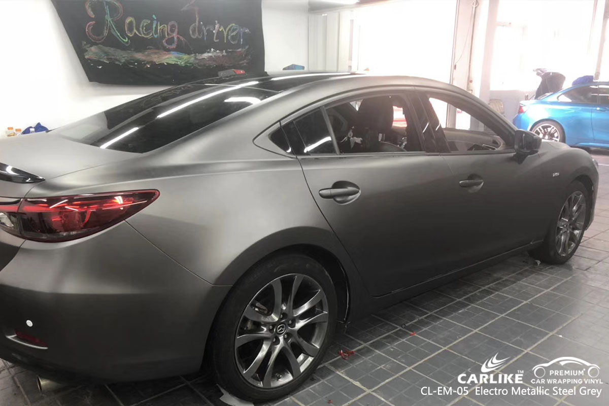 CARLIKE CL-EM-05 electro metallic steel grey car wrap vinyl for Mazda