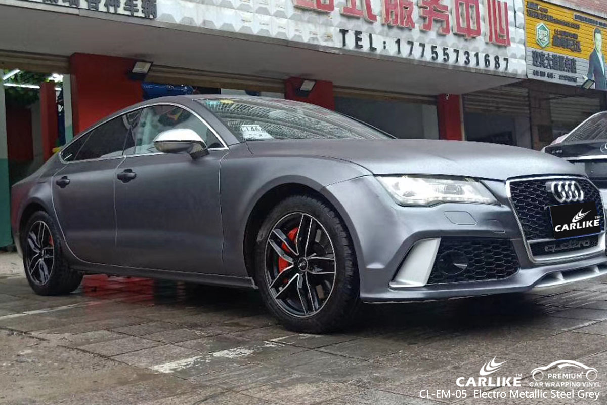 CARLIKE CL-EM-05 electro metallic steel grey car wrap vinyl for Audi