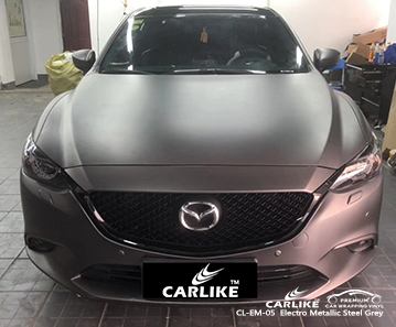 CL-EM-05 Mazda için elektro metalik çelik gri araba sarma vinil