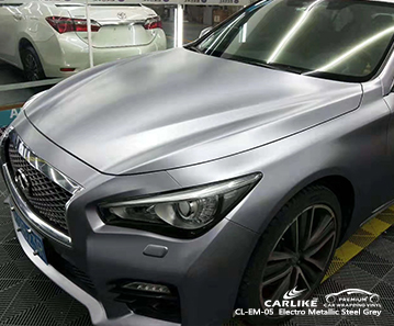CARLIKE CL-EM-05 Infiniti için elektro metalik çelik gri araba sarma vinil