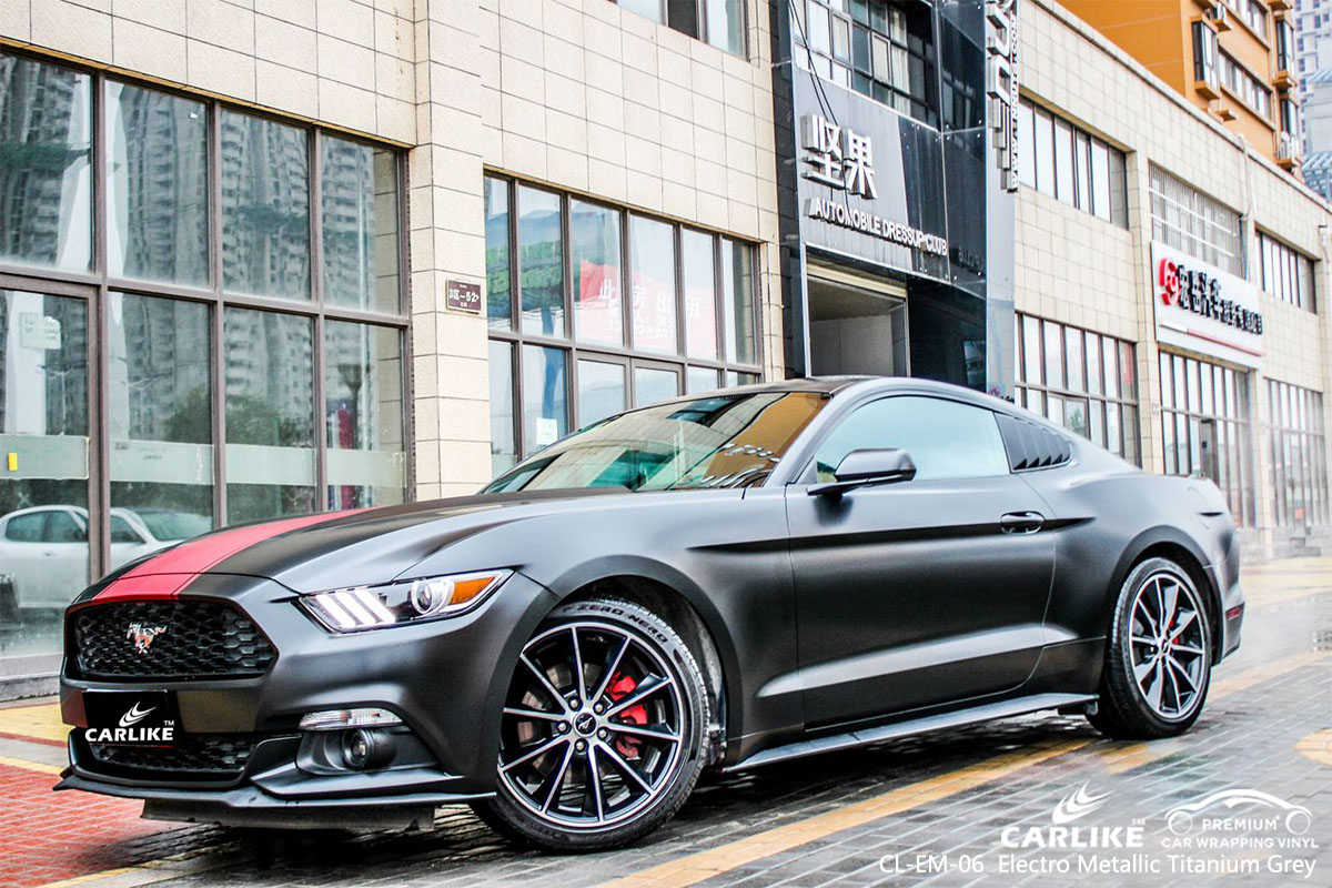 CARLIKE CL-EM-06 electro metallic titanium grey car wrap vinyl for Mustang