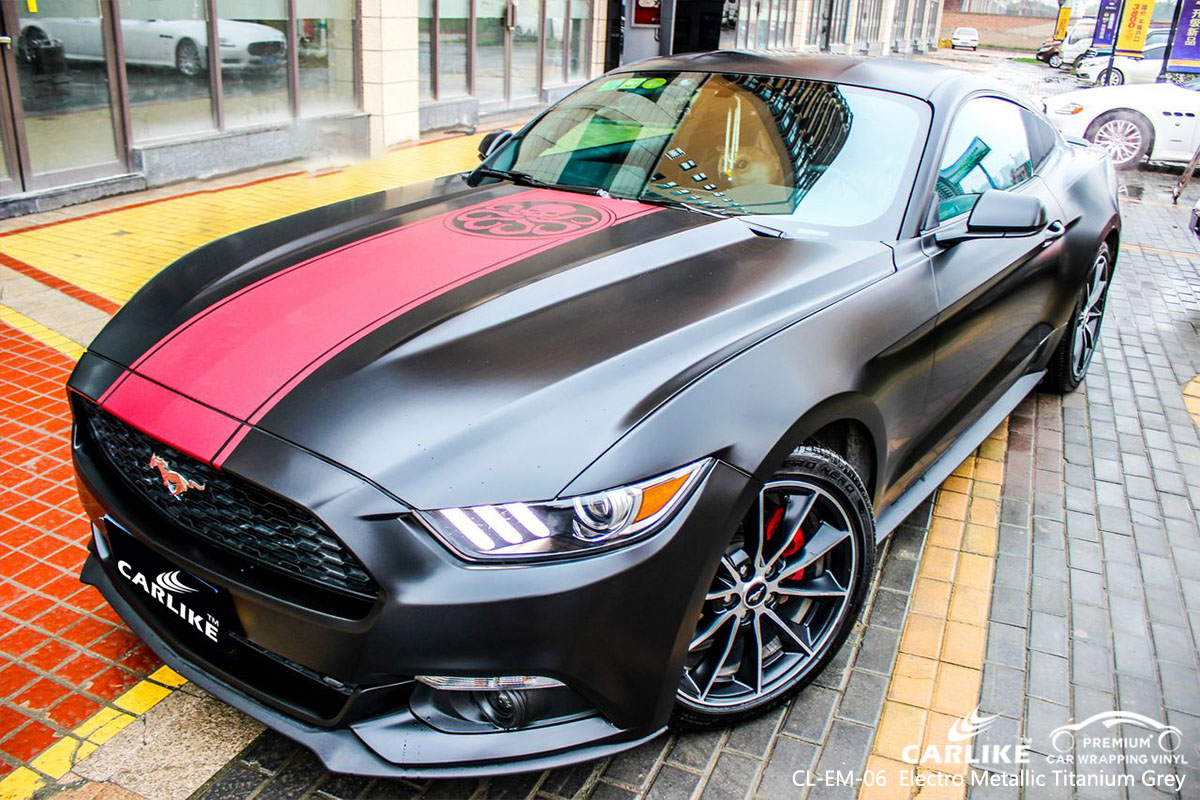 CARLIKE CL-EM-06 electro metallic titanium grey car wrap vinyl for Mustang