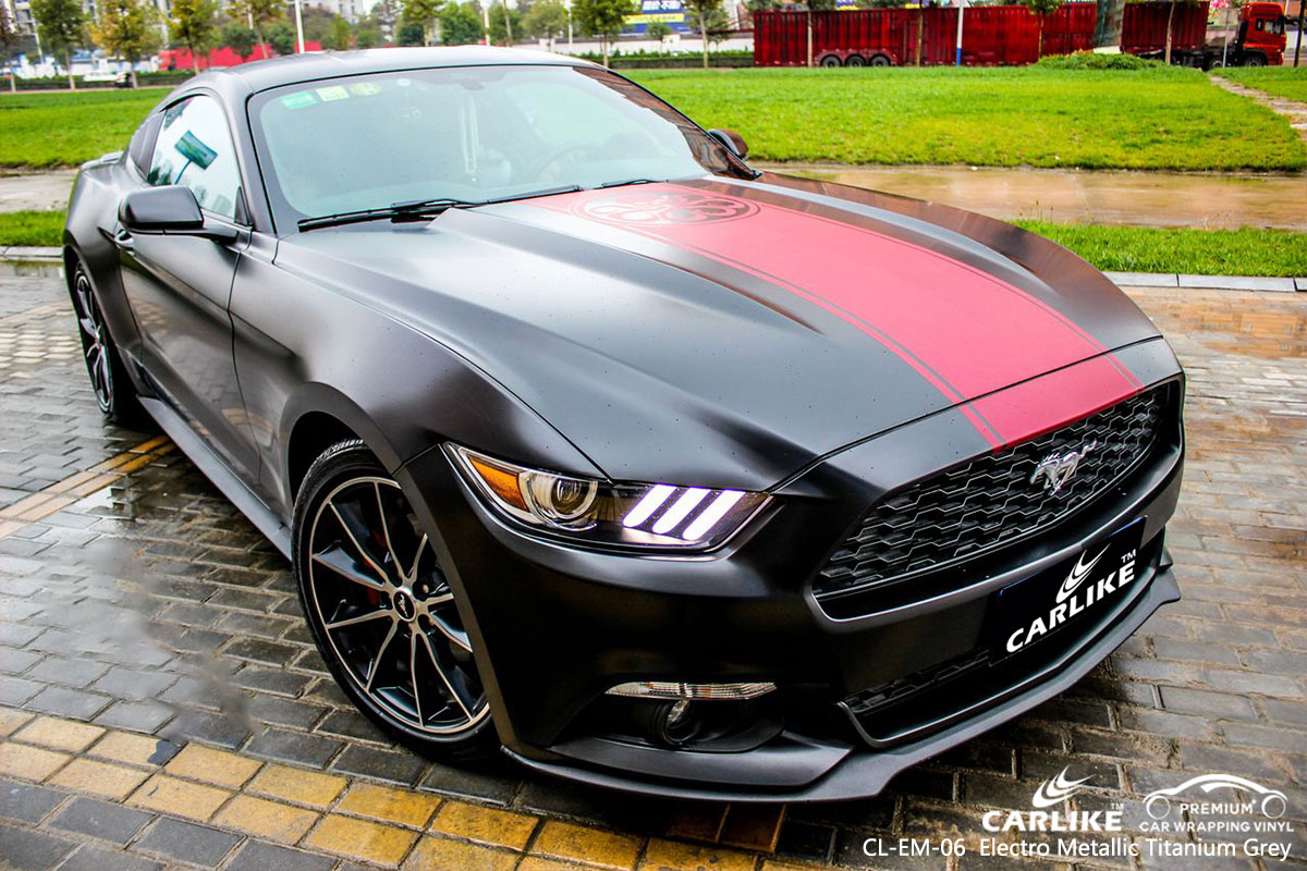 CARLIKE CL-EM-06 electro metallic titanium grey car wrap vinyl for Mustang