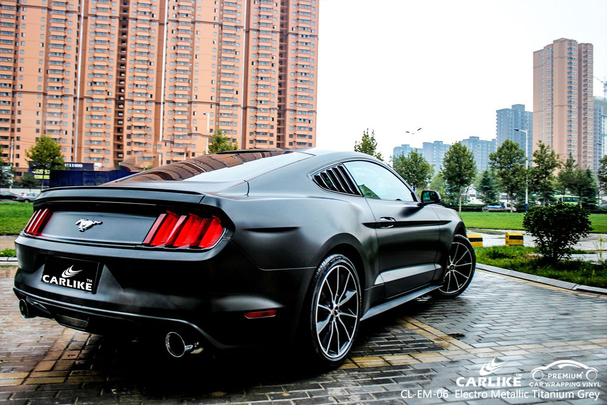 CARLIKE CL-EM-06 electro metallic titanium grey car wrap vinyl for Mustang