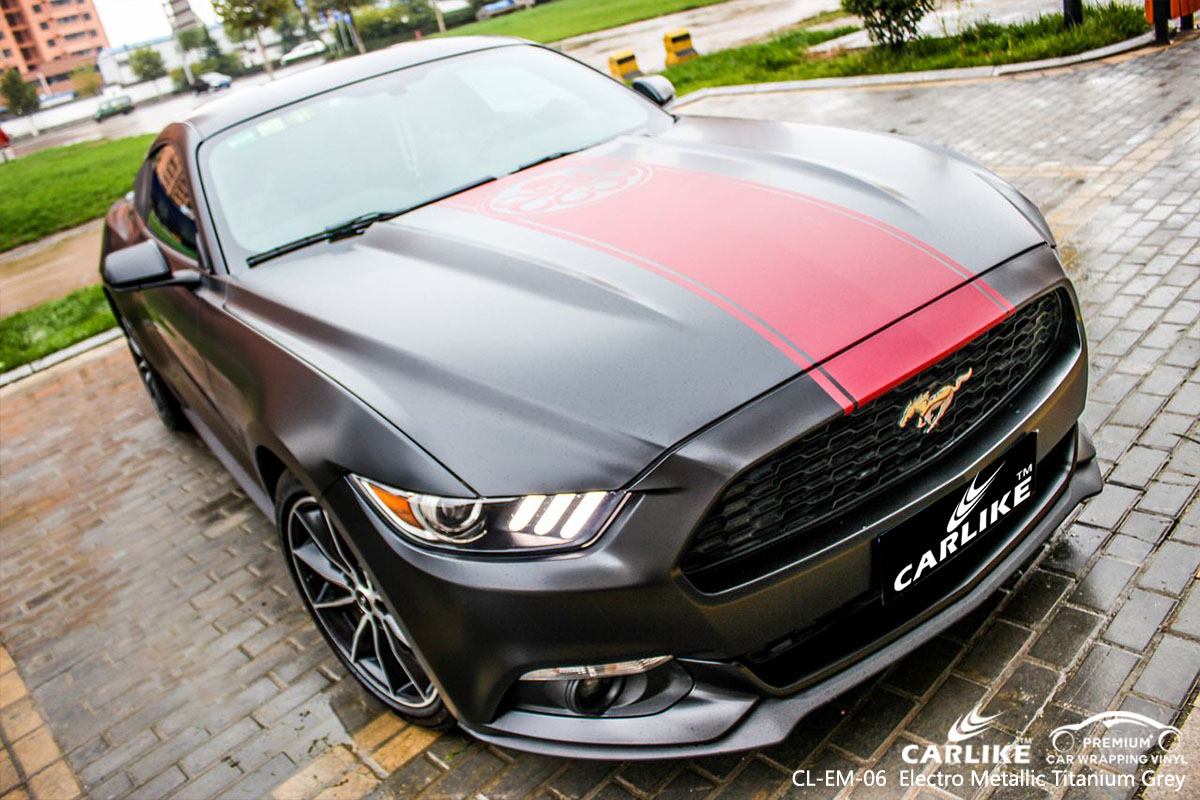 CARLIKE CL-EM-06 electro metallic titanium grey car wrap vinyl for Mustang