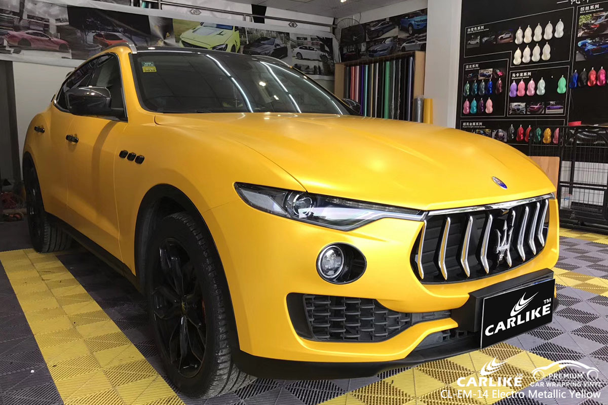 CARLIKE CL-EM-14 electro metallic yellow car wrap vinyl for Maserati