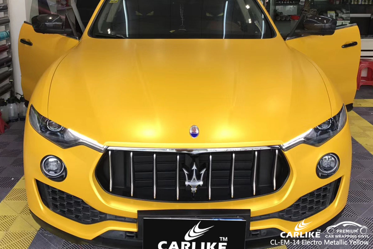 CARLIKE CL-EM-14 electro metallic yellow car wrap vinyl for Maserati