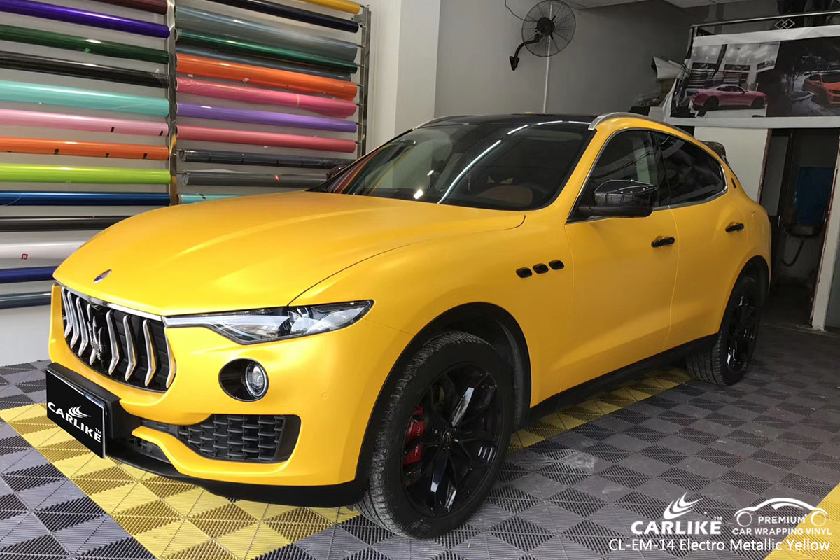 CARLIKE CL-EM-14 electro metallic yellow car wrap vinyl for Maserati
