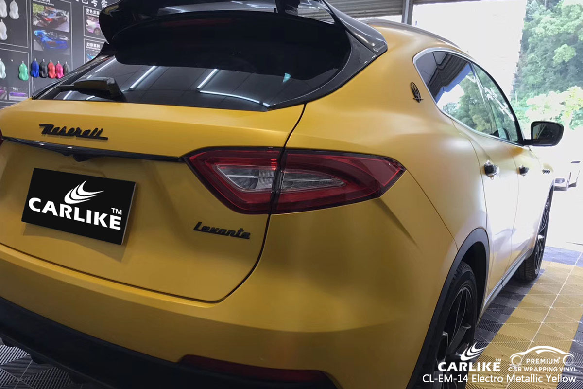 CARLIKE CL-EM-14 electro metallic yellow car wrap vinyl for Maserati