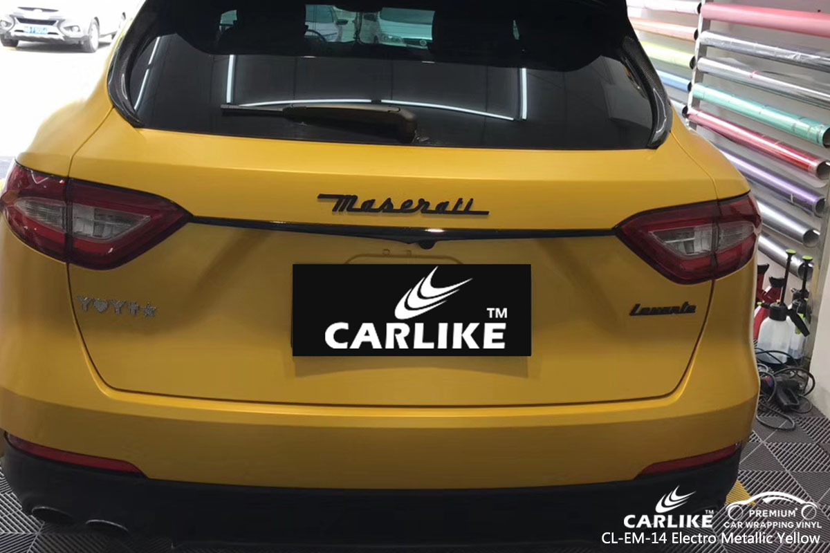 CARLIKE CL-EM-14 electro metallic yellow car wrap vinyl for Maserati