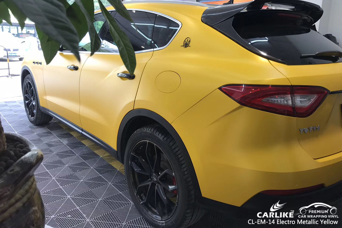 CARLIKE CL-EM-14 electro metallic yellow car wrap vinyl for Maserati