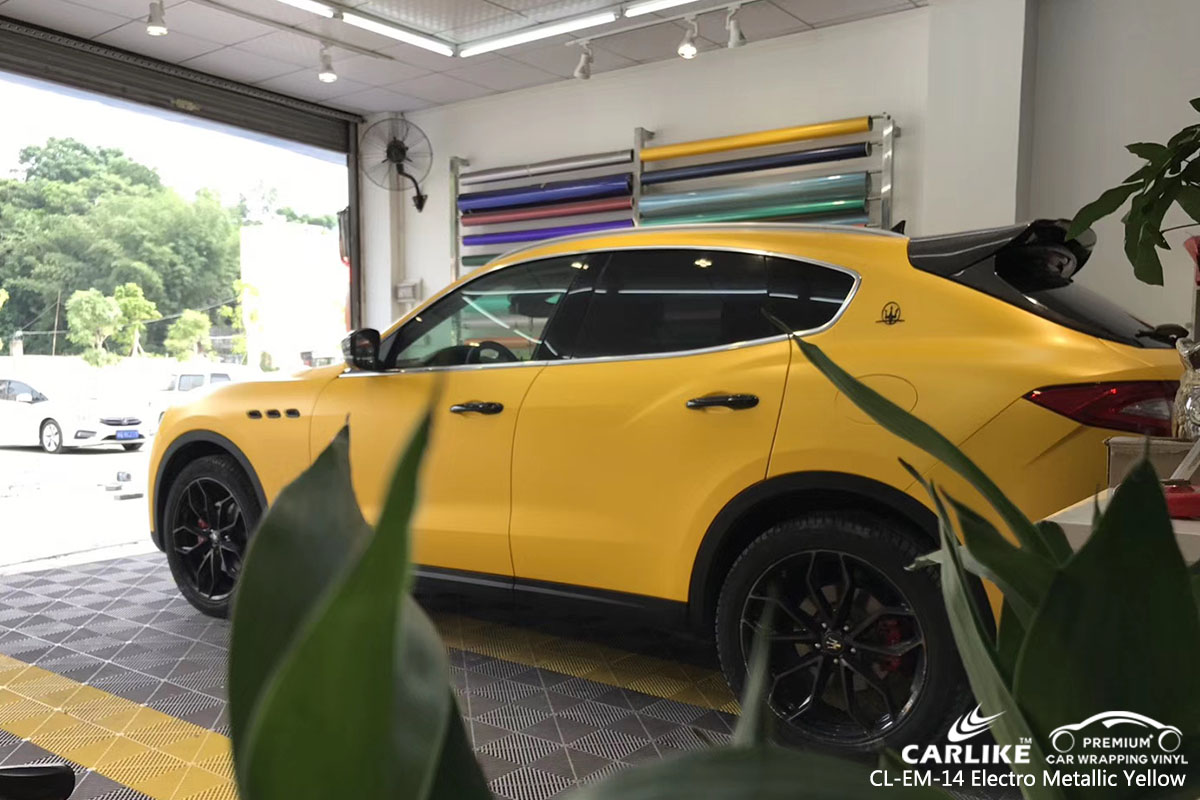 CLEM14 electro metallic yellow car vinyl wrap sticker supplier