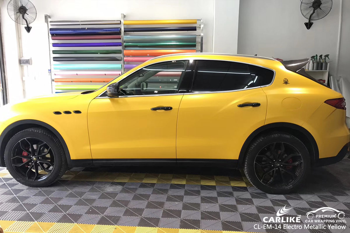 CARLIKE CL-EM-14 electro metallic yellow car wrap vinyl for Maserati