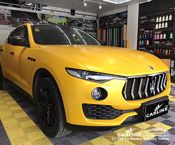 CL-EM-14 vinilo de envoltura de coche electro metálico amarillo para Maserati