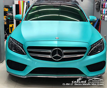 CL-EM-17 Mercedes-Benz için elektro metalik nane yeşili araba sarma vinil