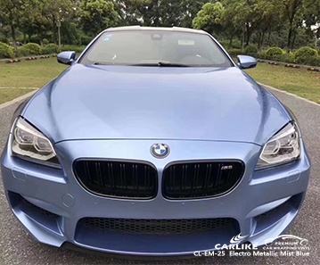 CL-EM-25 BMW için elektro metalik sis mavi araba sarma vinil
