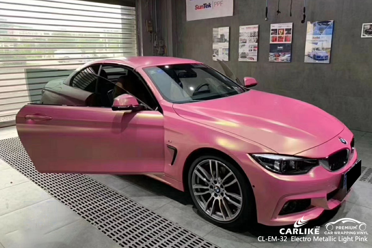 CARLIKE CL-EM-32 electro metallic light pink car wrap vinyl for BMW