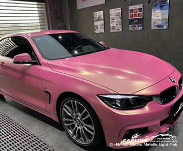 CL-EM-32 BMW için elektro metalik açık pembe araba sarma vinil