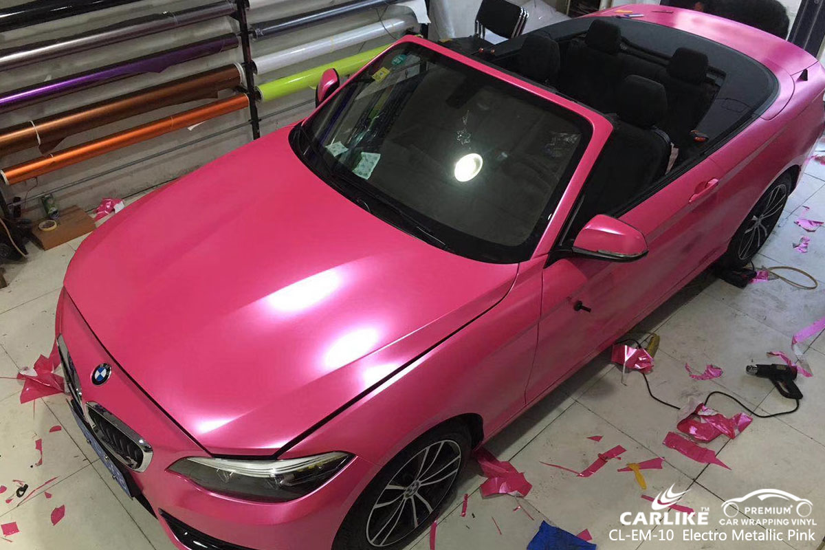 CLEM10 electro metallic pink vinyl wrap paper for cars for BMW SINO