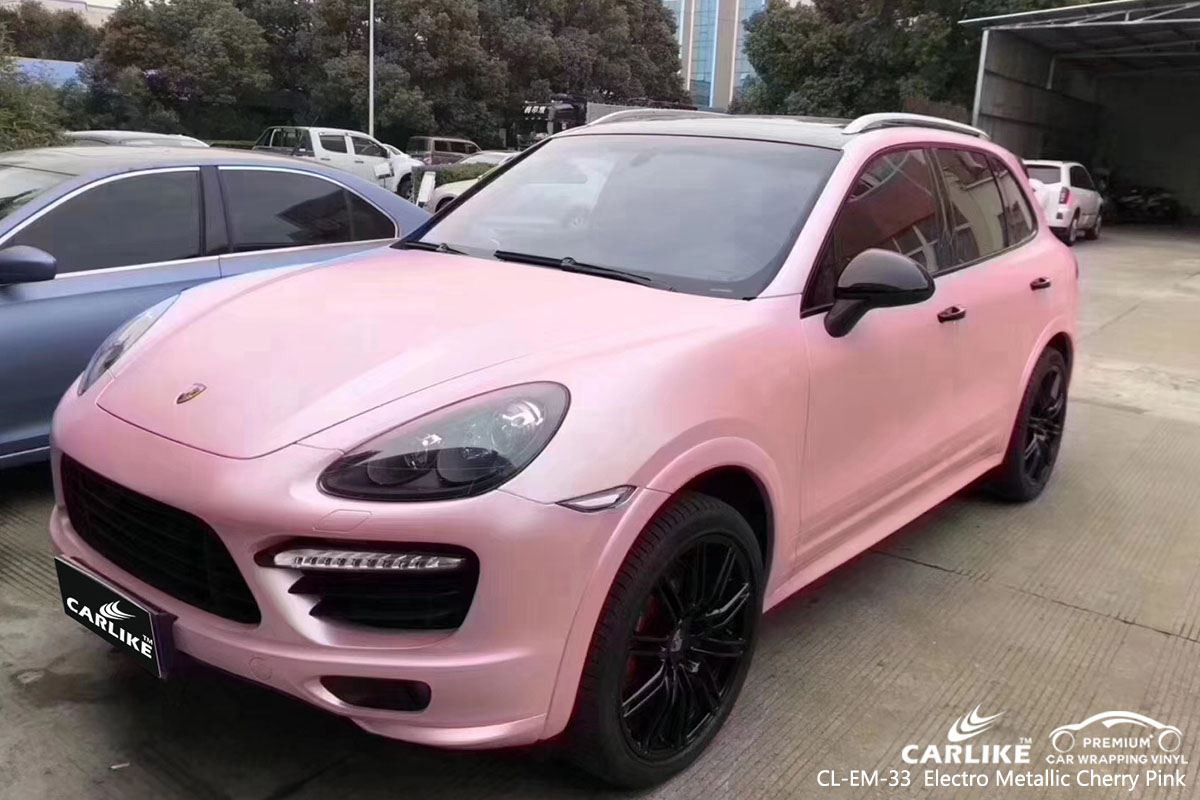 CARLIKE CL-EM-33 electro metallic cherry pink car wrapping vinyl in different car
