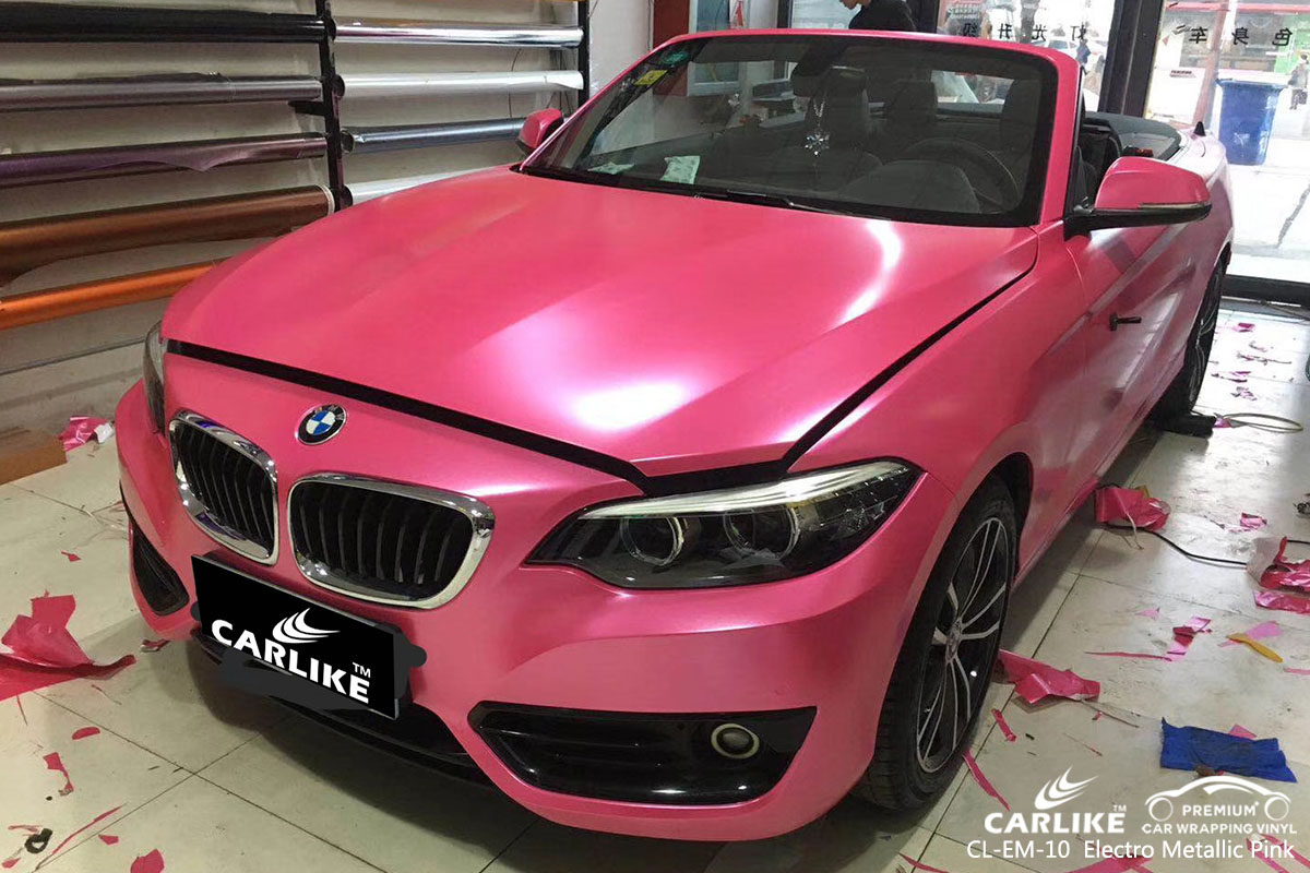 CLEM10 electro metallic pink vinyl wrap paper for cars for BMW SINO