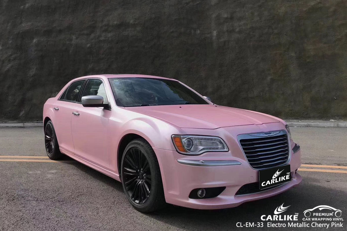 CARLIKE CL-EM-33 electro metallic cherry pink car wrapping vinyl in different car