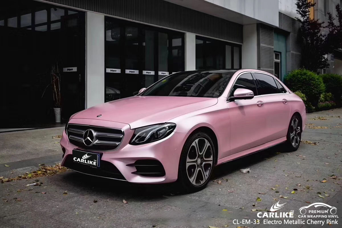CARLIKE CL-EM-33 electro metallic cherry pink car wrapping vinyl in different car