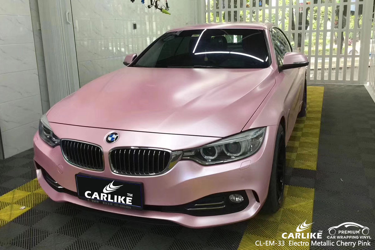 CARLIKE CL-EM-33 electro metallic cherry pink car wrapping vinyl in different car