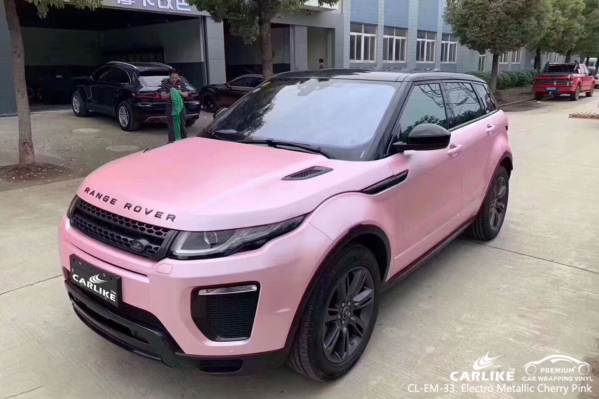 CARLIKE CL-EM-33 electro metallic cherry pink car wrapping vinyl in different car