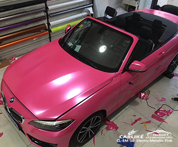CL-EM-10 الكهربائية التفاف السيارة الوردي الفينيل الفينيل لسيارات BMW