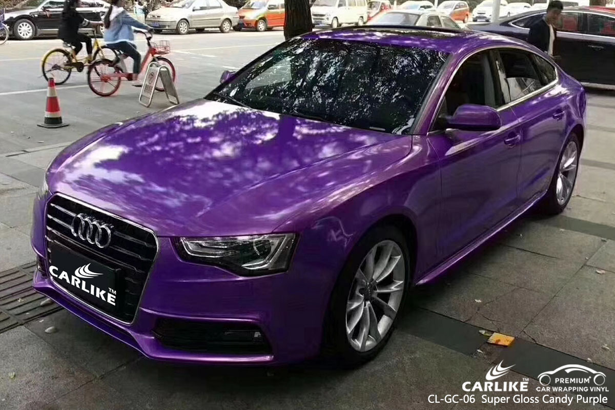 CARLIKE CL-GC-06 super gloss candy purple car wrap vinyl for Audi