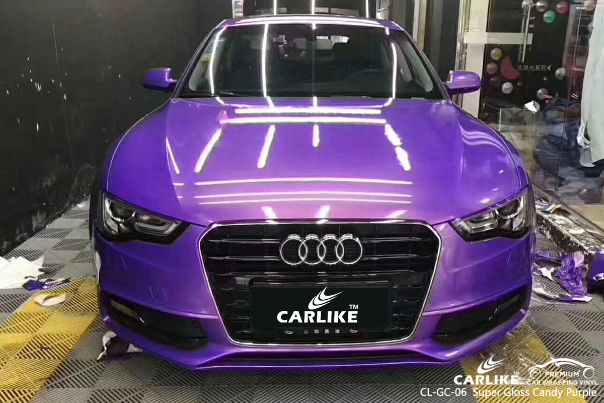 CARLIKE CL-GC-06 super gloss candy purple car wrap vinyl for Audi