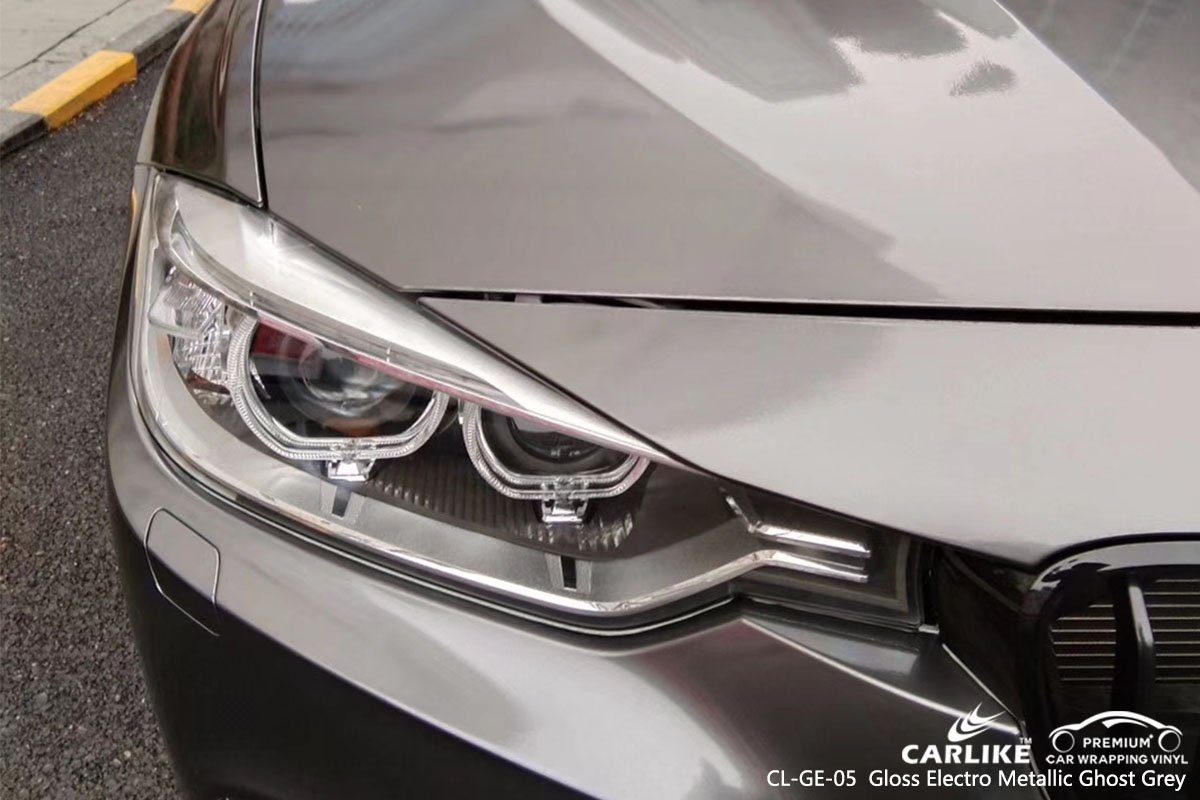 CARLIKE CL-GE-05 gloss electro metallic ghost grey car wrap vinyl for BMW