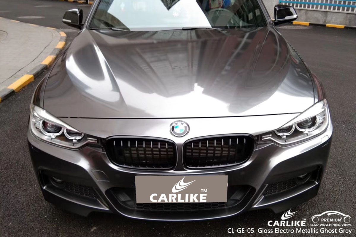 CARLIKE CL-GE-05 gloss electro metallic ghost grey car wrap vinyl for BMW