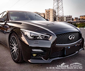 CL-GE-09 Infiniti için parlak elektro metalik şarap kırmızı araba sarma vinil